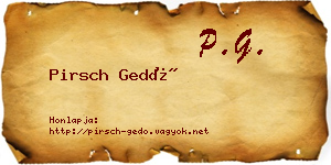 Pirsch Gedő névjegykártya